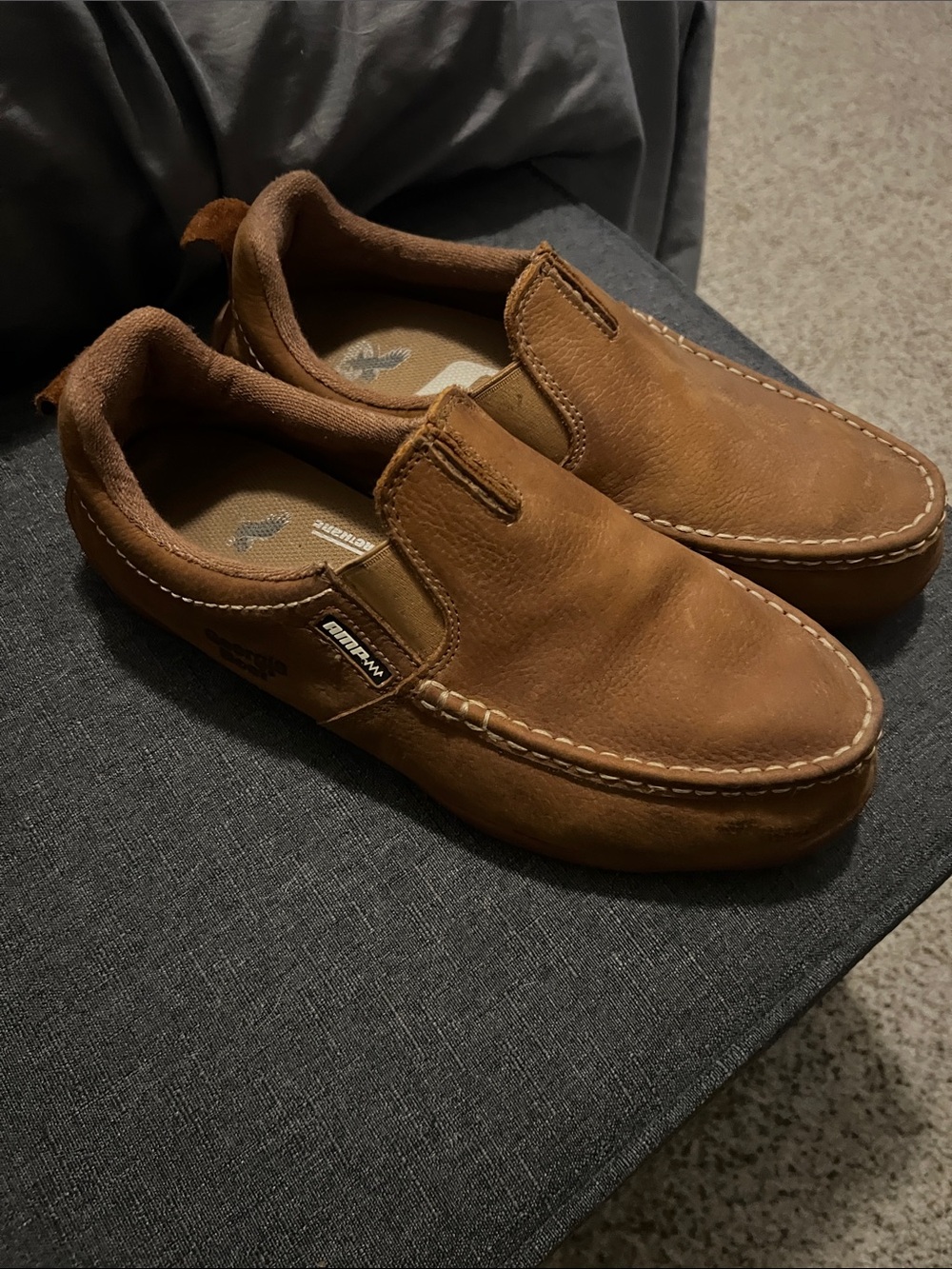 Georgia Boot Tan Leather Slip-On Moccasin Loafers